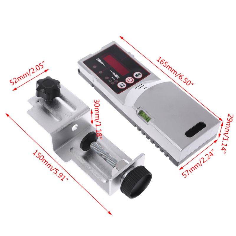 Level Detector Red Beam Light 635nm Cross Line Outdoor Receiver with Clamp
