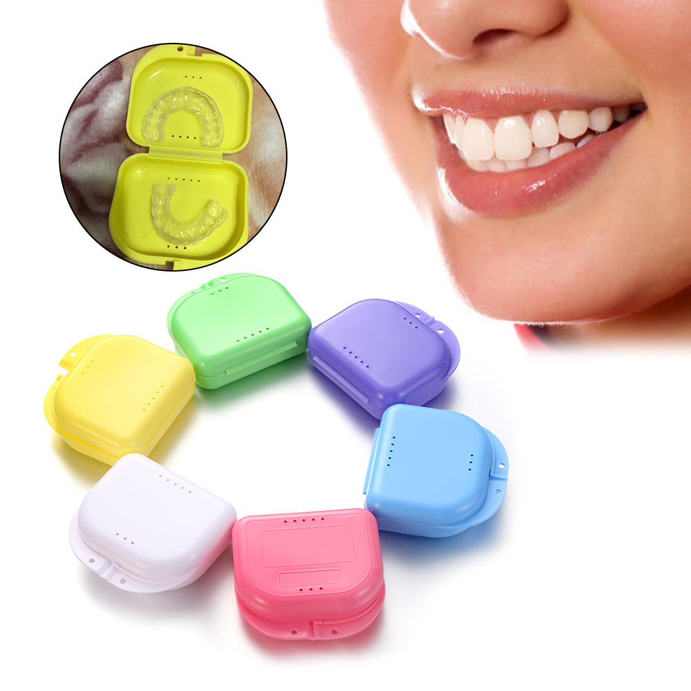 50 stücke Prothese Kasten Tablett fallen Zahn Kieferorthopädische Halter Farbe tablett Lagerung Kasten Kunststoff Zähne Container Falsche Zähne Schutz