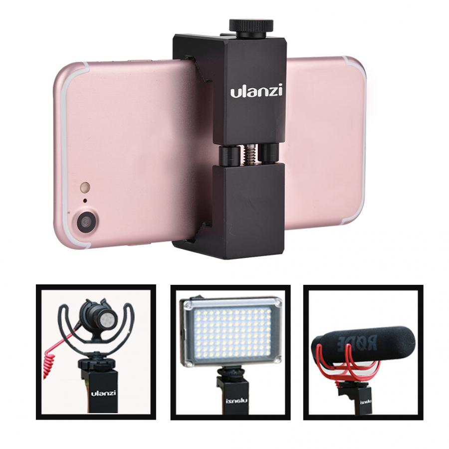 Ulanzi Universal Phone Holder 1/4" Screw Mount Height Adjustable Smartphone Holder Simple Installation Phone Photograph Tool