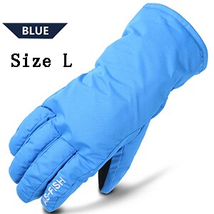 Winddicht Vrouwen Sneeuw Handschoenen Ski Handschoenen Snowboard Waterdichte Handschoenen Sneeuwscooter Motorrijden Winter Handschoenen Voor Mannen: Blue L