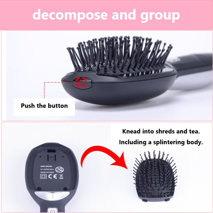 2.0 elektrische draagbare krachtige negatieve ionen release rechttrekken haar anti-statische magic hair brush