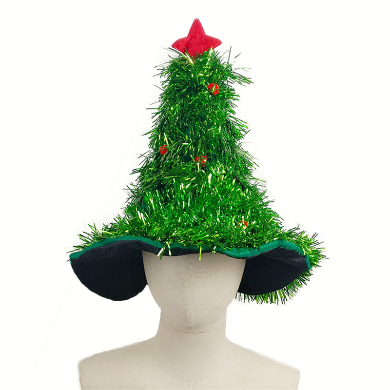Tinsel juletræ hat  on 1pc pandebånd julefars julefest julemand fancy dress kostume hat dekorationer hovedbeklædning