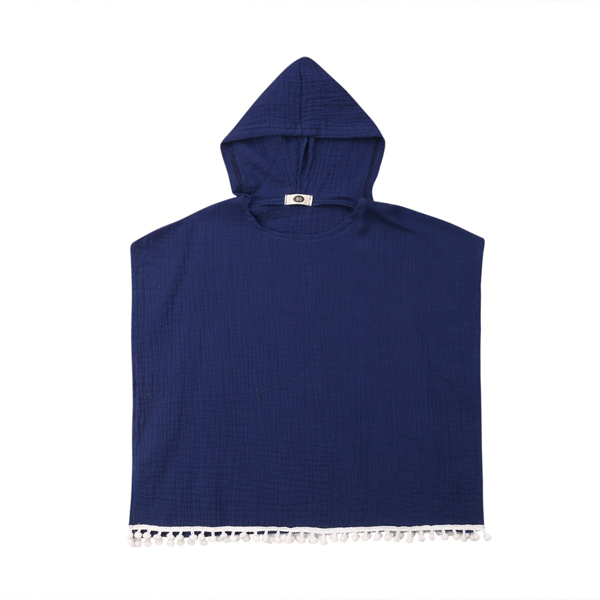 Pudcoco Peuter Kinderen Meisje Lange Cape Jurk Hooded Kwastje Mantel Poncho Jumper Kleding 6M-4Y: navy blue / 3M