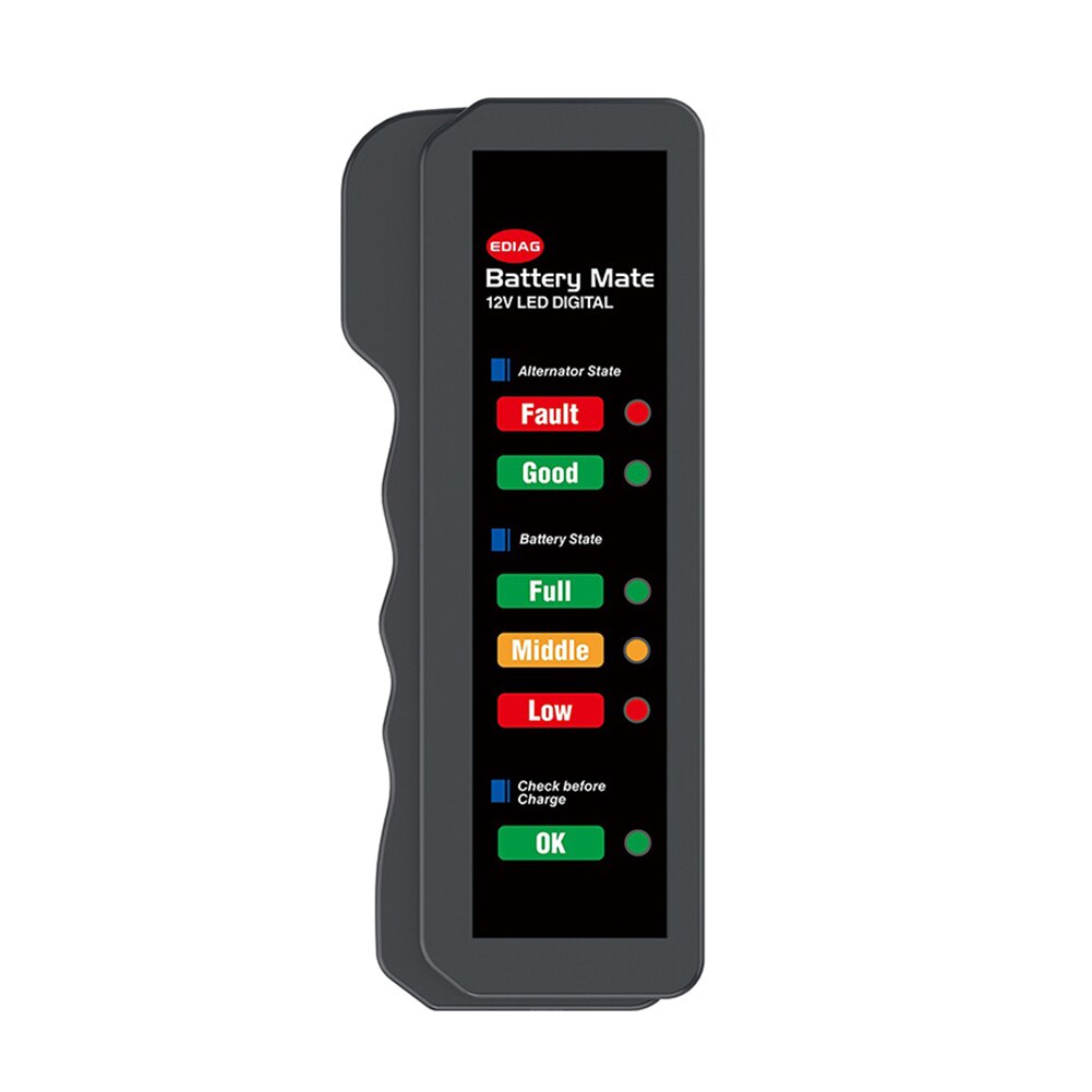 12V Car Battery Tester with 6 LED Lights Intelligent Mower Detector Diagnostic Battery Capacity Checker Diagnostic Tool