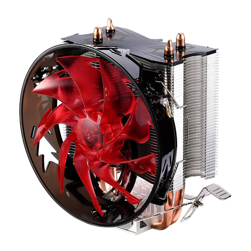 Rød og blå cpu kjøligere kobber dobbelt varmepipe cpu radiator rote tårn cpu fan til intel 775/1155/1156/1151/1150/1366 amd: Rød
