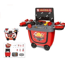 28Pcs Kids Pretend Play Engineer Trolly Cart Toy Engineer Workbench Tool Playset Educational Toy Christmas For Children Kid