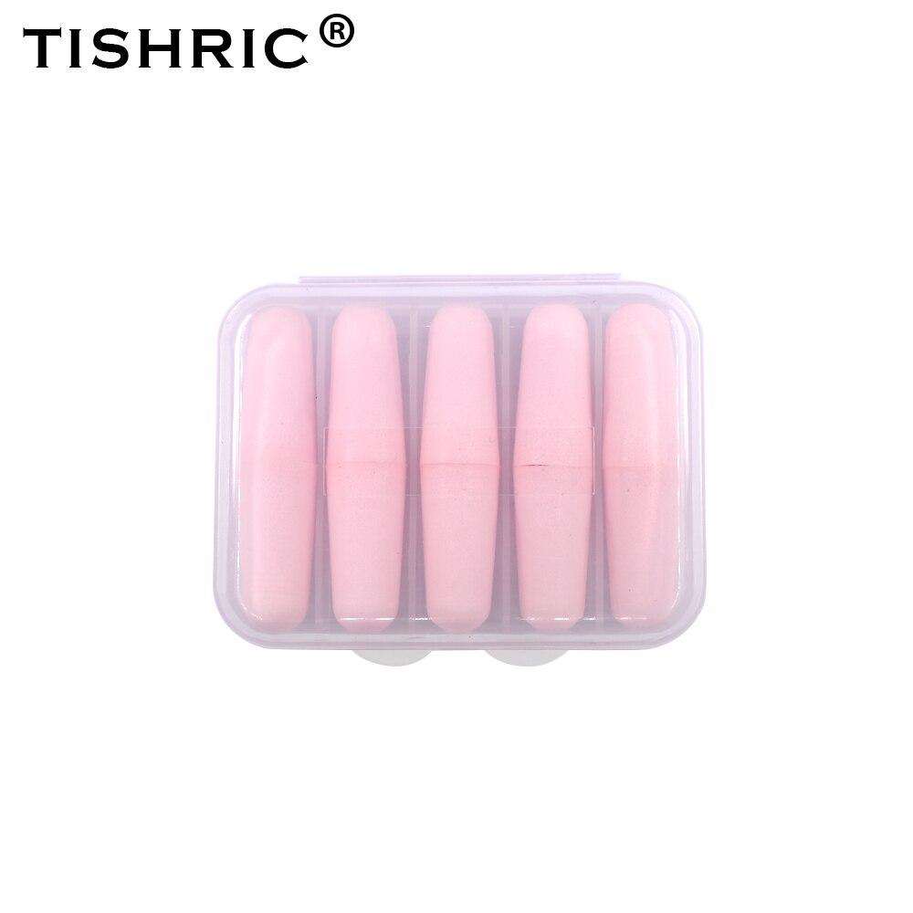 Tishric 5 Pairs Soft Foam Oordoppen Gehoorbescherming Noise Cancelling 35.5db Oordoppen Studie Travel Sleep Ruisonderdrukking: pink