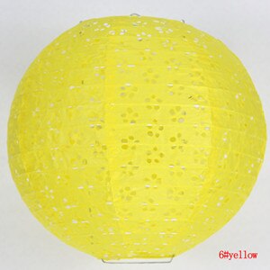 verrotten Papier Laternen 1 Stck 30 CM Durchbohrten Runde Papier Laterne Lampen Hochzeit Weihnachten Feier Dekoration Chinesische Papier Laternen W: Gelb