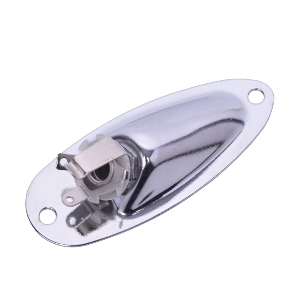Boat Style 1/4" Guitar Pickup Output Input Chrome Jack Plug Socket for Strat Electric Guitars Guitar Parts