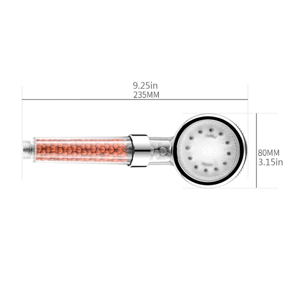 dårlig spa negativ ioner anion ledet dusjhode sprinkler temperaturføler 7 fargeskiftende lys filter håndholdt dusj