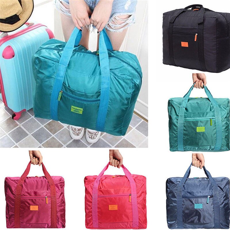 Vandtæt nylon familie rejsetasker kvinder mænd stor kapacitet foldet duffle taske arrangør pakning terninger bagage lejr weekend taske