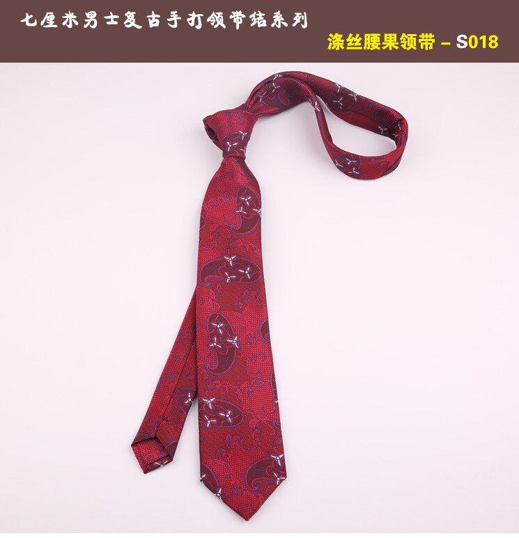 7cm cravates décontracté pour hommes Cravate maigre Polyester Vintage cajou fleur Cravate affaires chemise mince accessoires Cravate: 018