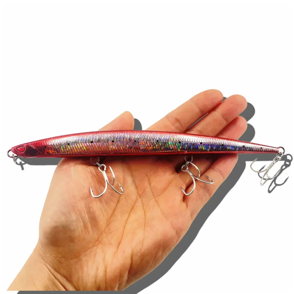 Sinking Minnow Pencil Fishing Lures Monster Shot Casting Saltwater Artificial Tuna Swimbait Bonitos leurre Duo Press Bait lure: WHITE