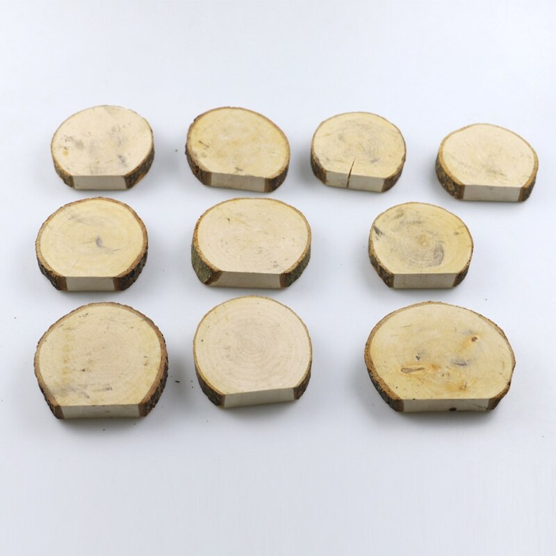10Pcs 1-10 Rustic Wedding Table Numbers Round Wooden Log Slice Tree Bark Ornament Seat Digtal Card Banquet Party Decor