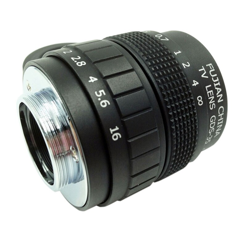 Lente de TV/lente CCTV para cámara de montaje C 35mm F1.7 en negro