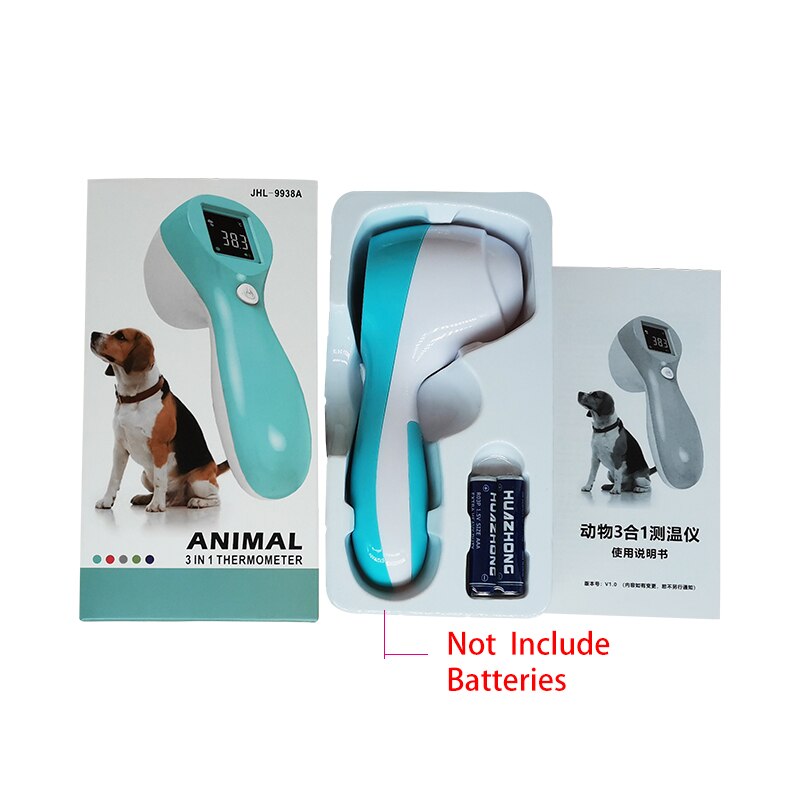 Thermomètre infrarouge numérique sans Contact 3-en-1 pour Animal de compagnie, chat, chien, pistolet de température pour Animal de compagnie, cochon, vache, mouton, cheval, thermomètre: Thermometer-With Box