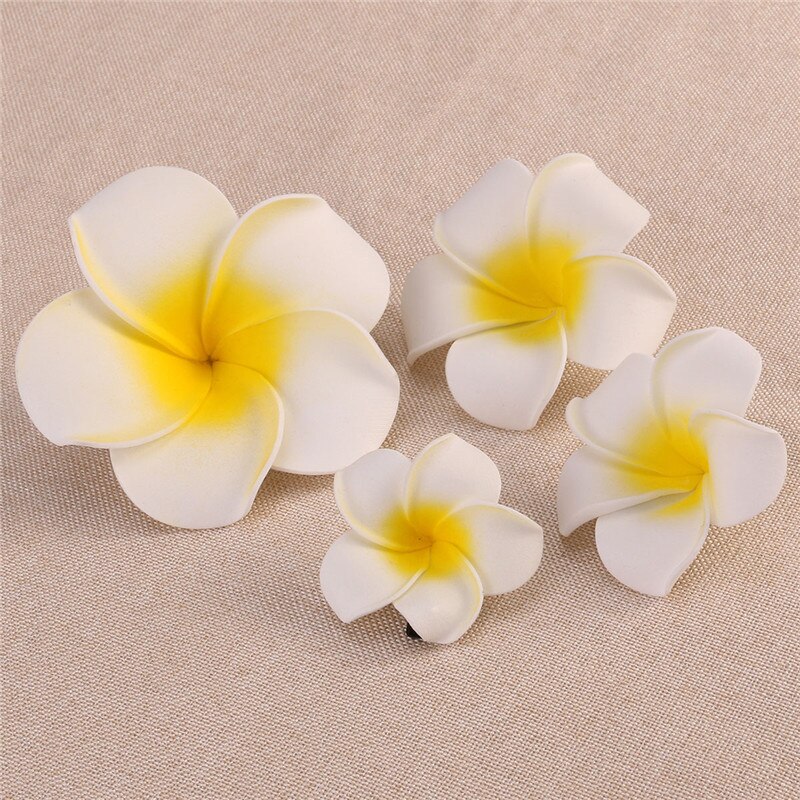 Pinzas de pelo de flores hawaianas, broche para novia, Tropical, playa, boda, Plumeria, accesorios para horquilla de , 4 Uds.
