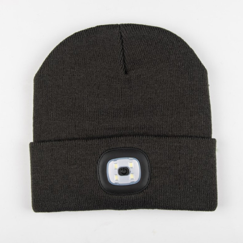 Gorros para hombre, gorro de punto liso con iluminación LED, boinas estilo Hip-Hop, gorros de lana cálidos portátiles para mujer,