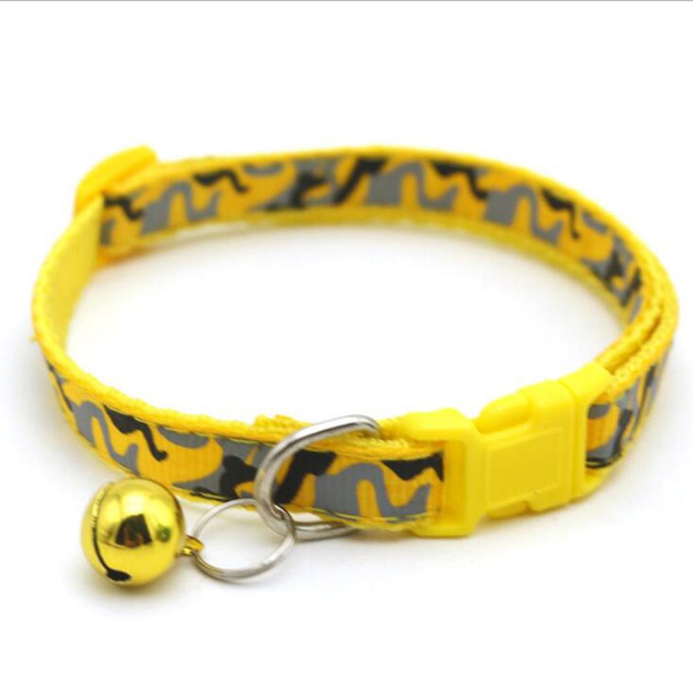 Mignon arête de poisson imprimé réglable chien chat collier détachable Nylon animal de compagnie chiot chien chaton chat collier avec cloches 19-32cm directe: 6
