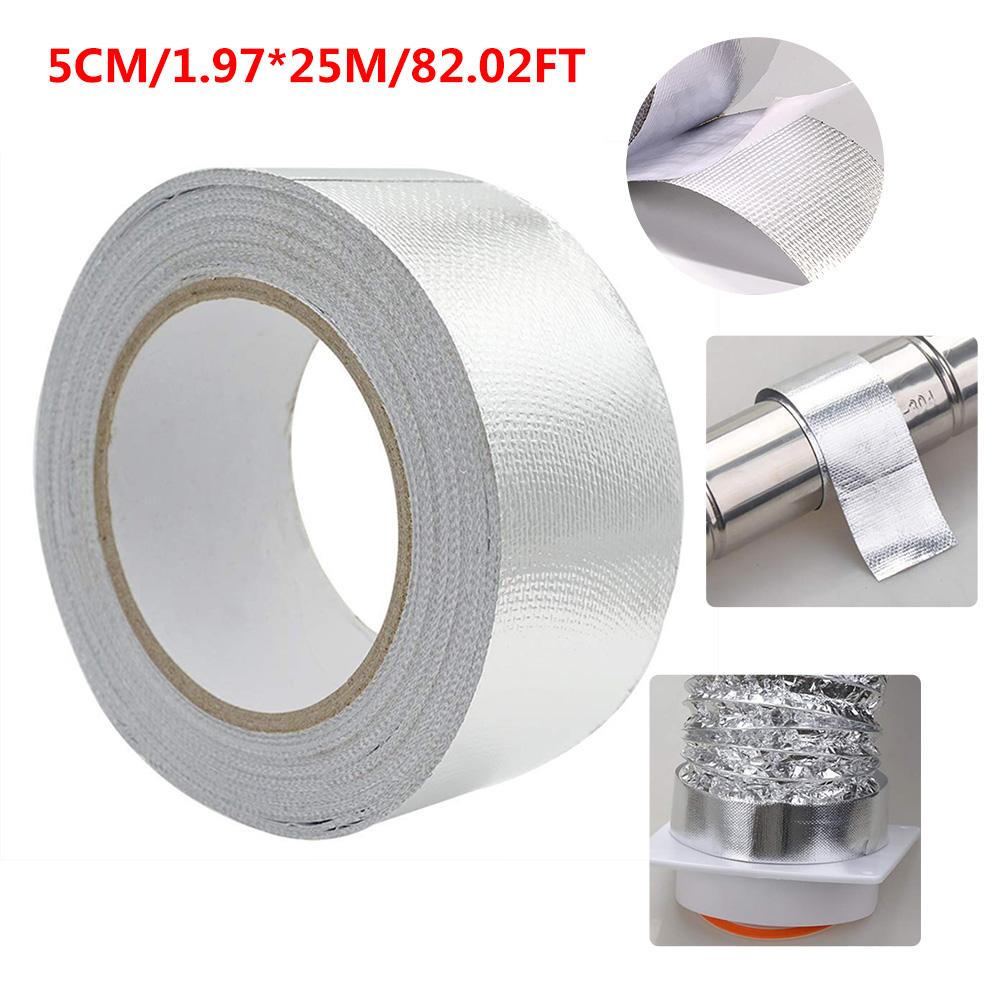 Self-adhesive Aluminum Foil Tape Waterproof Radiation Protection Duct Sealing Tape 0.15MM Water Heater Air Conditioning Tube 30E