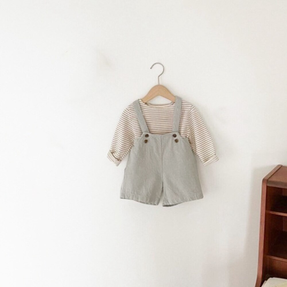 Trajes de verano para niños, pantalones cortos, informales, S12372: Light Grey / 2T