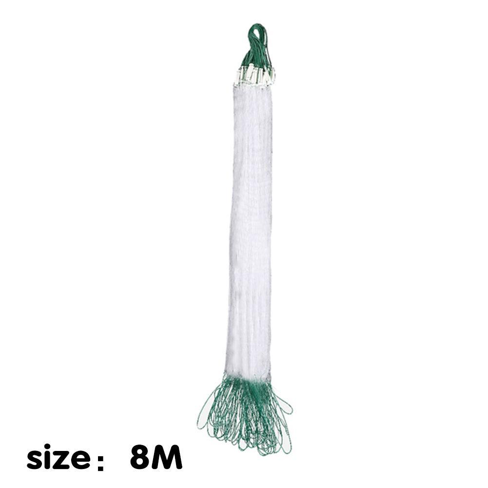 Nylon Fishing Net Transparent Green White Fish Mesh With Floating Fish Trap Monofilament Small Mesh Nylon Gill Net Fishing 1PC: 8m