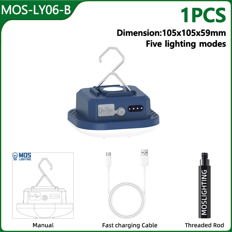 MOSLIGHTING Camping Light RGB Music Rhythm Light Portable Flashlight USB Rechargeable Outdoor hanging Tent Lamp Night Work Light: 3W