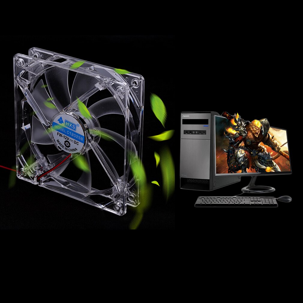 Computer Fan Sleeve Bearing Technology Fans 4 LED Blue for Computer PC Case Cooling 120MM Transparent