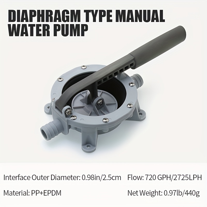 720GPH Manual Bilge Pump Hand Tools Water Transfer Diaphragm Self-Priming Pump for Marine Boat: Default Title