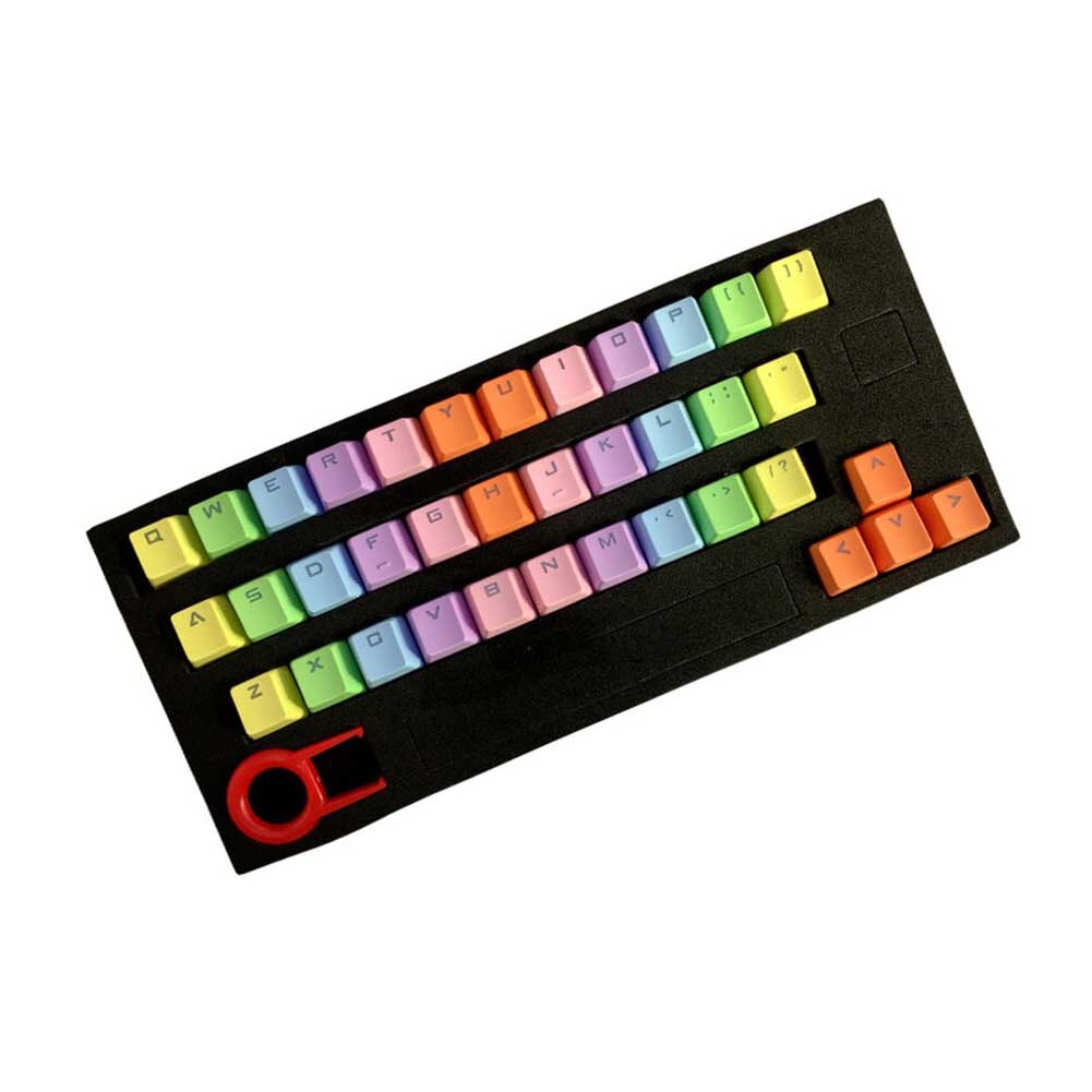 37 Key Keycap Set Practical Backlit PBT Translucidus Replacement Mechanical Keyboard Gaming Computer Accessory Colorful: Orange