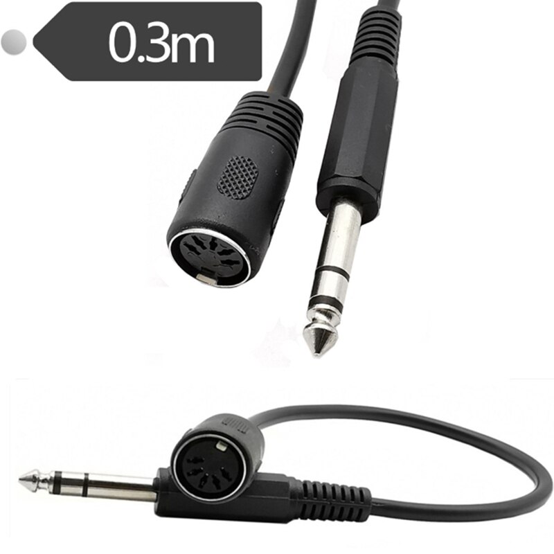Câble MIDI Din femelle à 5 broches, câble d&#39;extension Audio stéréo TRS mono-prix 6.35mm (1/4 pouce) mâle