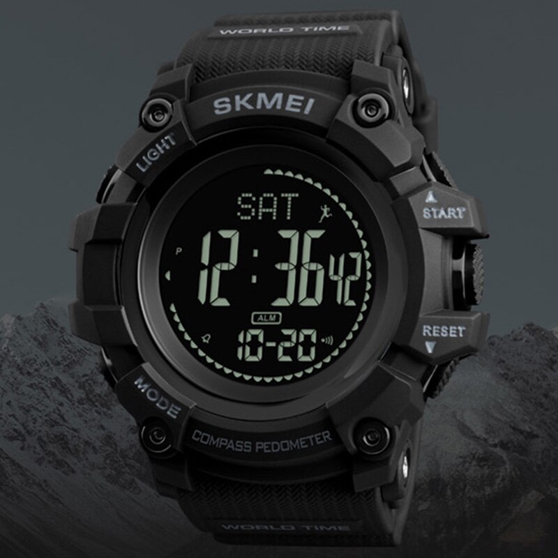 Hommes sport montres heures podomètre Calories montre numérique hommes altimètre baromètre boussole thermomètre météo Relojes SKMEI