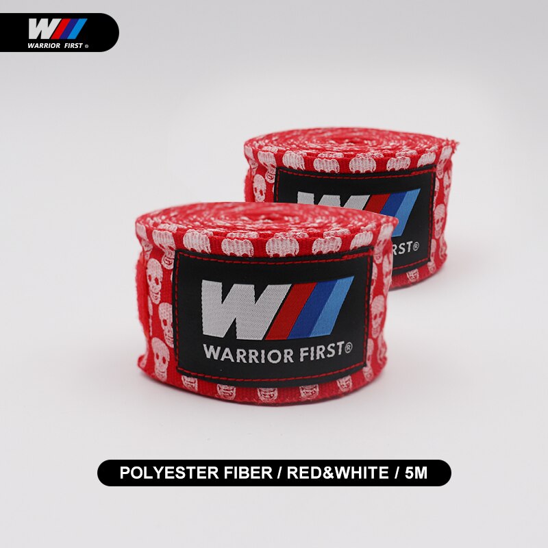 3m/5m Boxen Boxbandagen Schädel Bandage Stanzen Hand wickelt MuayThai MMA Boxen Schulungen Handschuhe Handgelenk Schützen Faust schlagen Handschuhe: 5M klein Schädel-rot1
