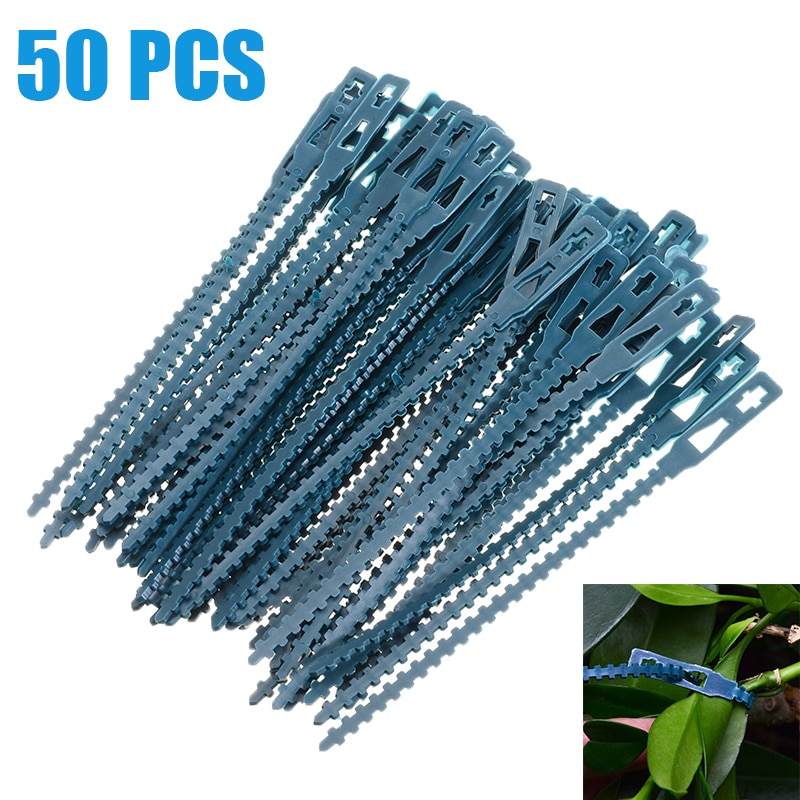 50pcs Adjustable Plastic Plant Cable Ties Reusable Cable Ties for Garden Tree Climbing Support 13.5cm