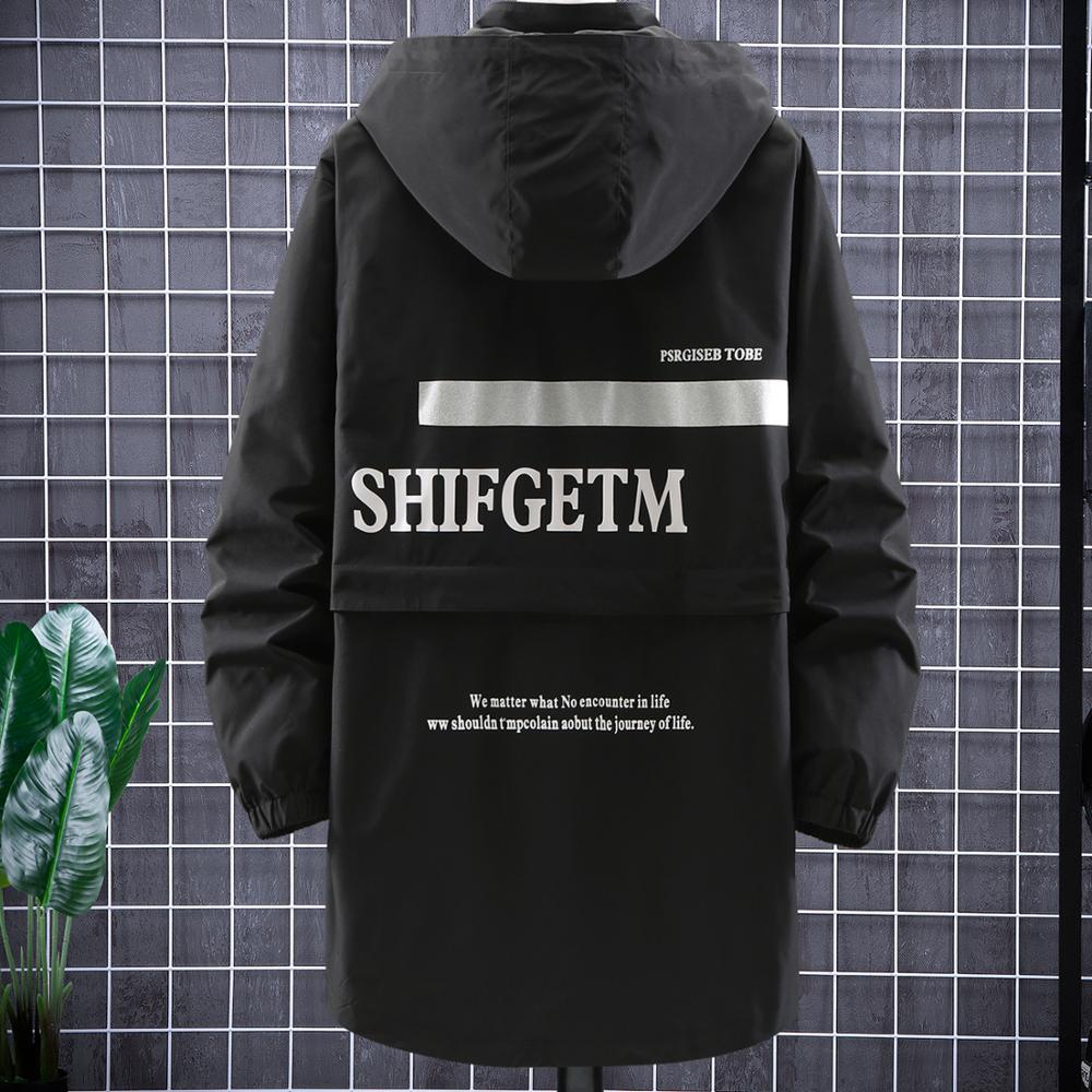 man Fat coat plus size jacket loose tooling jacket long windbreaker Letter print Removable cap men jacket extra large size 10xl