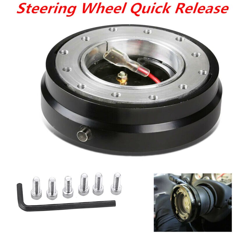 Car Hub Adapter Steering Wheel Quick Release Snap Off Boss Kit Black Parts Safety Universal