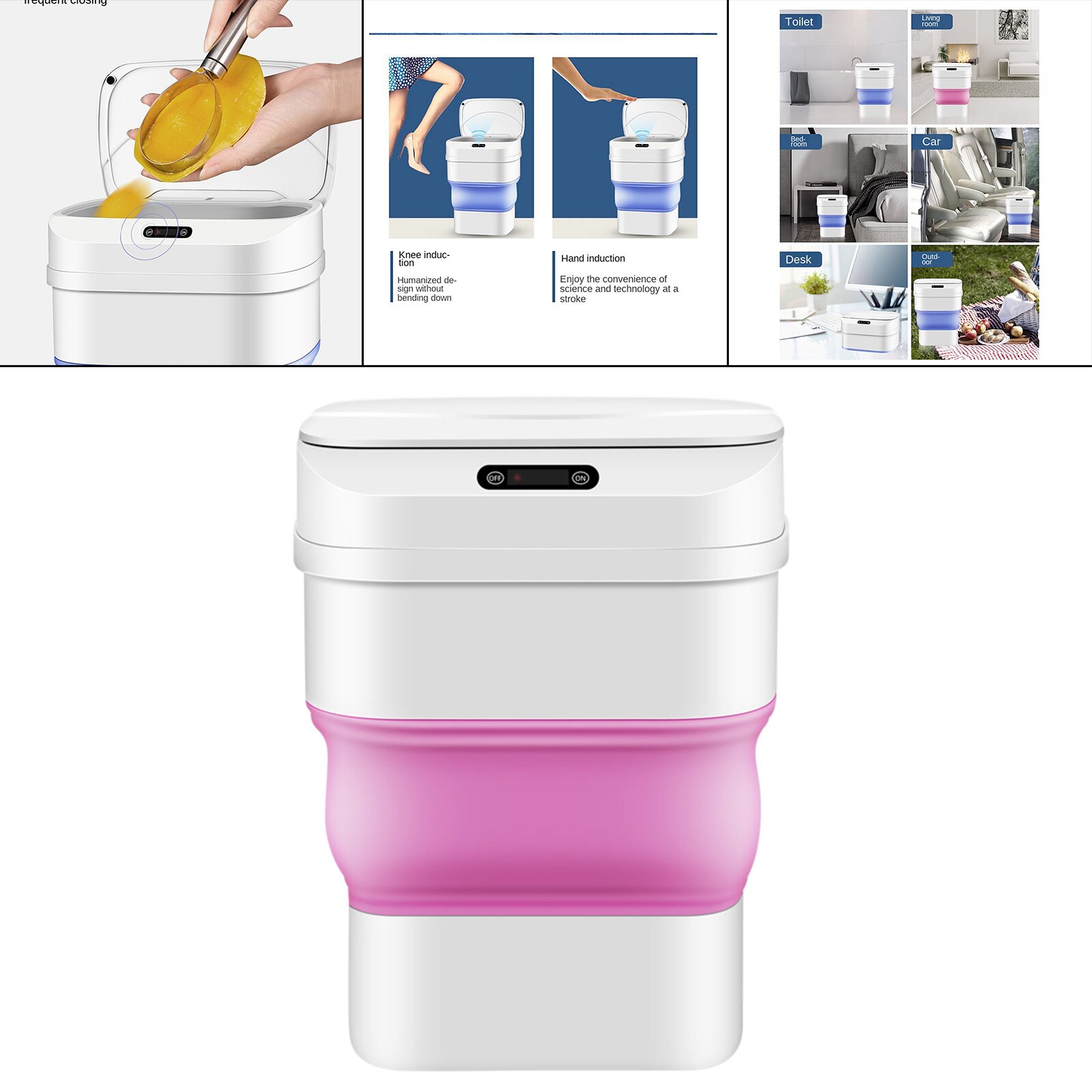 Automatische Prullenbak Vuilnisbak Contactloze Grote Capaciteit Intelligente Vuilnisbak Voor Slaapkamer Afval Papier Bin