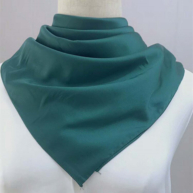 70*70 Cm Bandana Hoofddoek Voor Vrouwen Zijde Satijn Haar Sjaals Vrouwelijke Leuke Zakdoek Hals Sjaals Voor Dames groen Zwart Wit: green