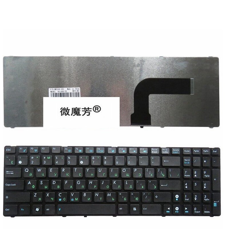 Teclado de ordenador portátil ruso para Asus K52 K52F K52DE K52D K52JB K52JC K52JE K52J K52N A72 A72D A72F A72J N50 N50V RU: Black