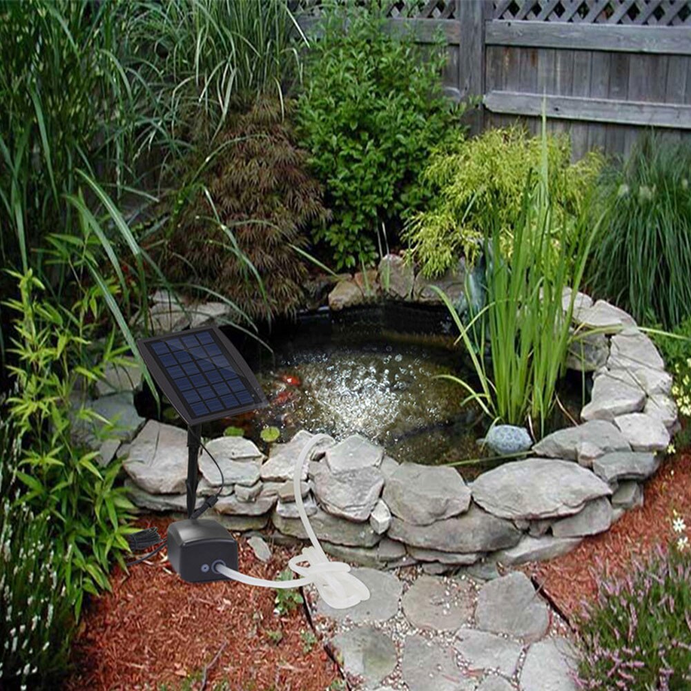 Solar Air Pump Kit Inserting Ground Water Air Pump Oxygenator Solar Aerator With Oxygen Hoses Air Stone For Pond Fish Garden