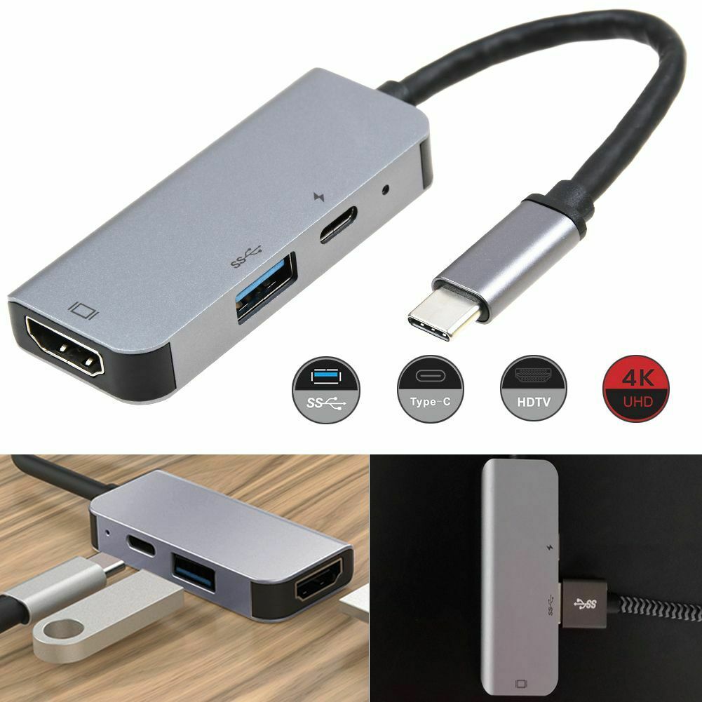 USB C HUB Type C to 4K HDMI-compatible Hub USB 3.0 HD Converter PD AdapterFor2017 MacBook Pro MacBook Pro MacBook