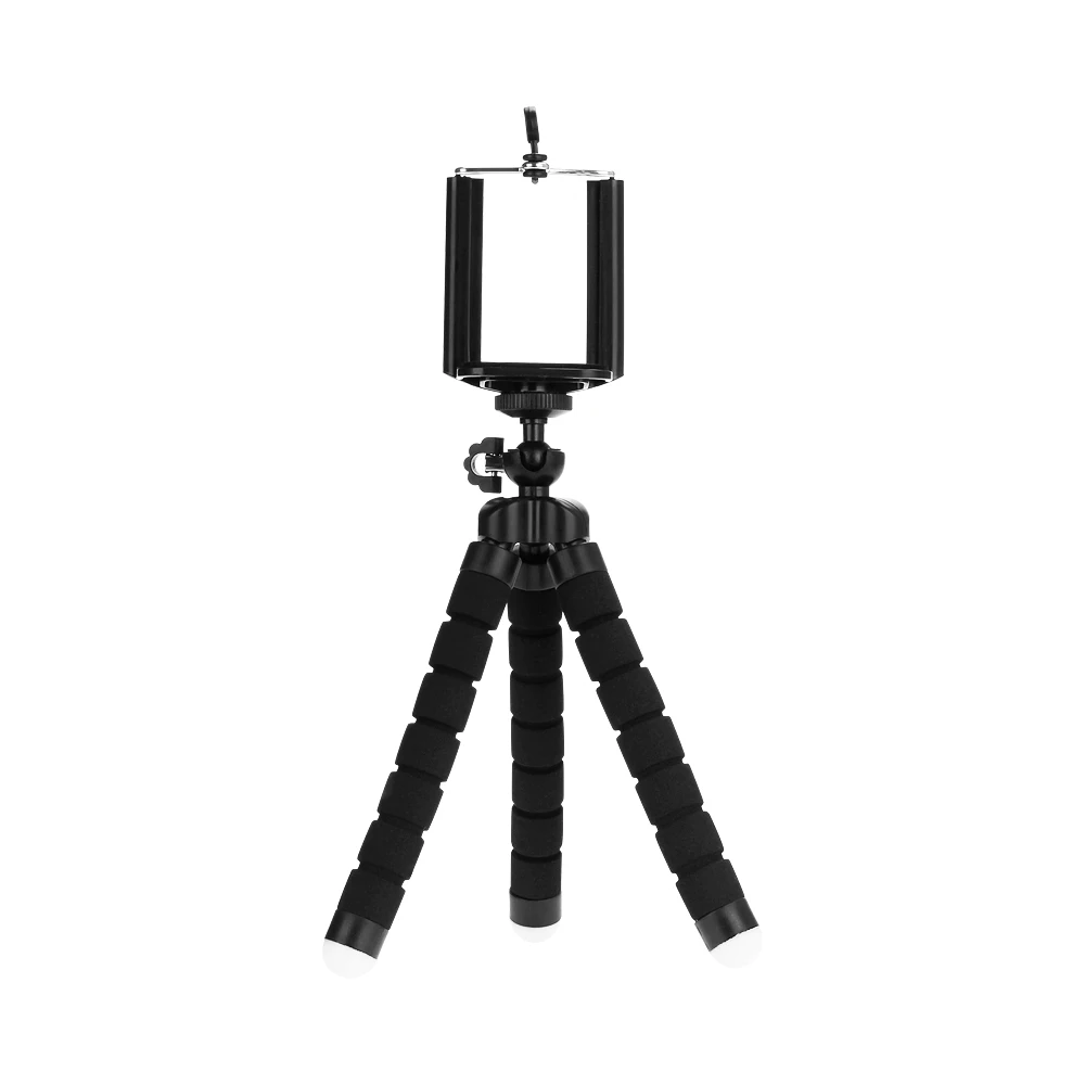 Trépied de téléphone Flexible et réglable, Mini support pour Smartphone, avec télécommande sans fil et Clip pour enregistrement vidéo/Vlogging/Selfie: BLEU CIEL
