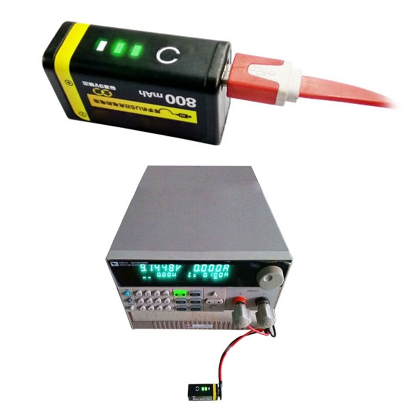 9v 800 mah mikro usb genopladeligt lipo batteri til multimeter mikrofon fjernbetjening  m5tb