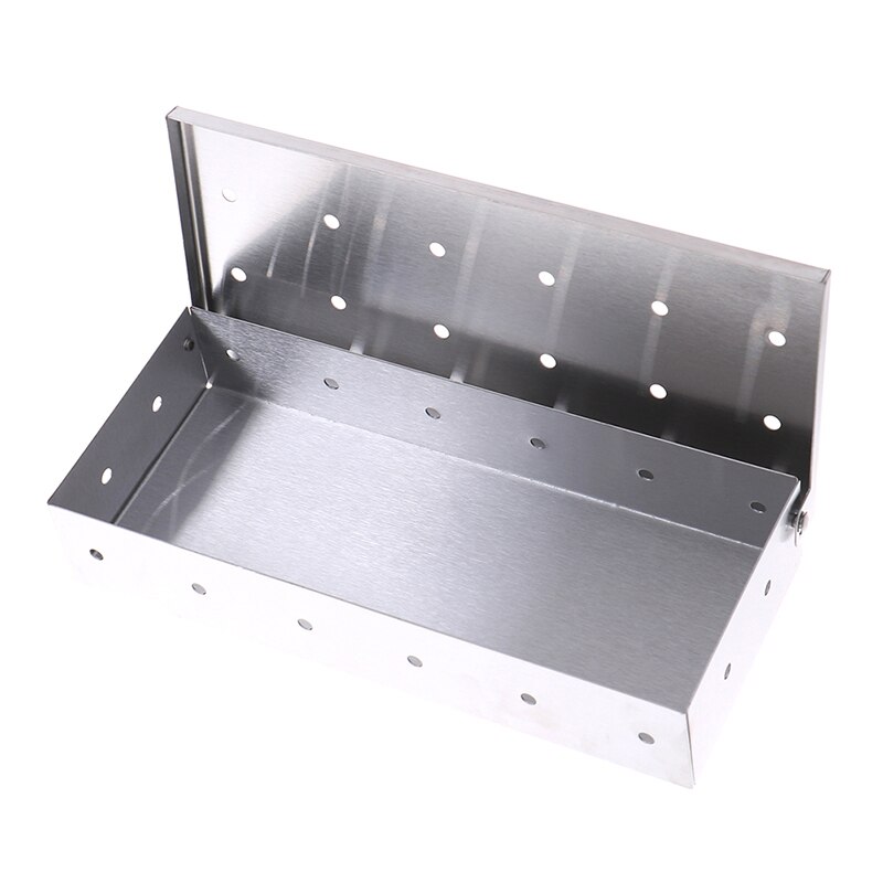 Washable And Foldable Stainless Steel Smoke Box BBQ Smoke Box Wood Chip Smoker For Meat Smoking Barbecue