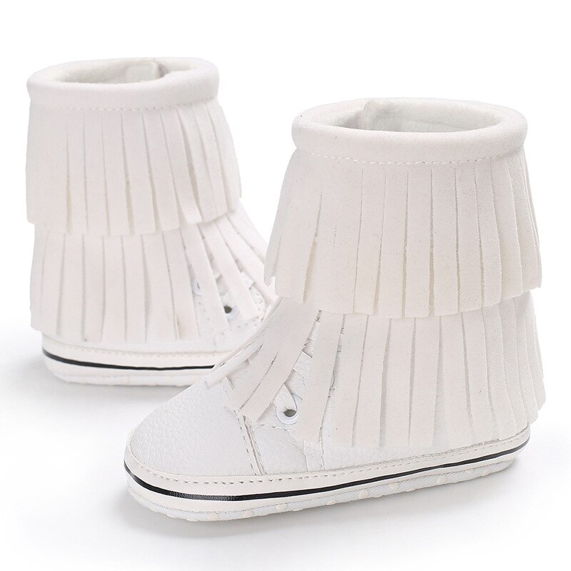 Baby Meisje Laarzen Pasgeboren Baby Meisje Snowboots Winter Kwastje Laarsjes Baby Peuter Schoenen 3-12M: WHITE / 0-6 months