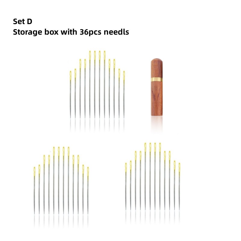 12/36 Uds agujas de coser apertura lateral de varios tamaños de acero inoxidable zurcir costura herramientas manuales para el hogar herramientas y accesorios de costura: Caqui oscuro