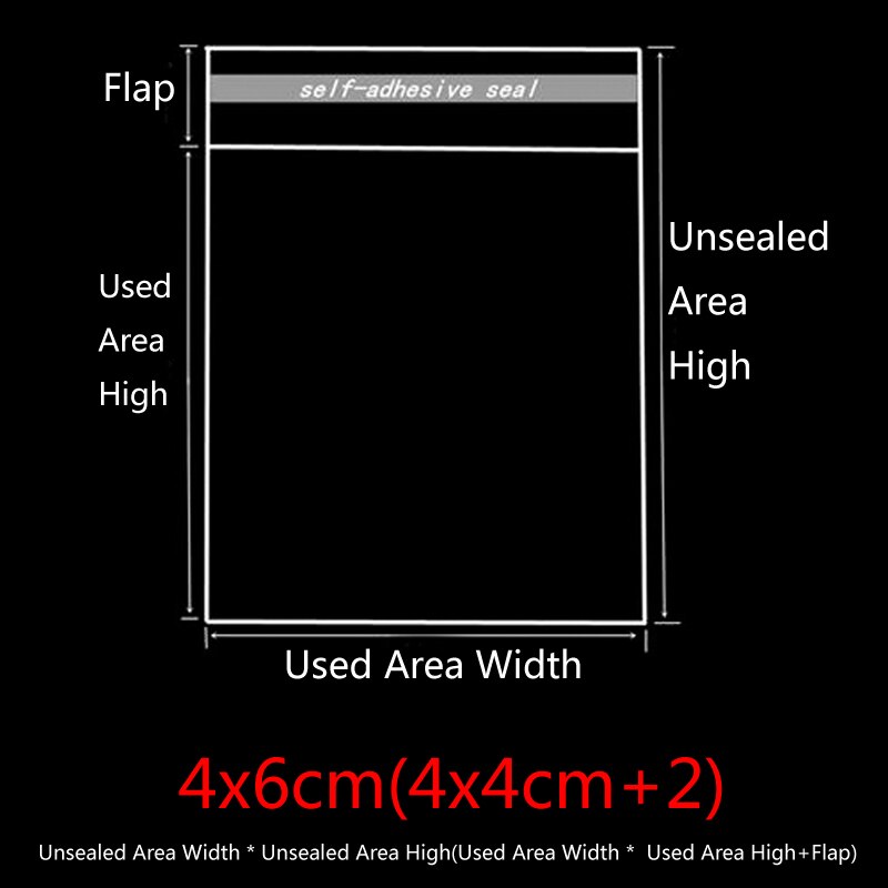 1000pcs Storage Bag Transparent Self Adhesive Seal Opp Bags Cellophane Bag Small Plastic Bags for Jewelry Packaging Pouch: 4x6cm