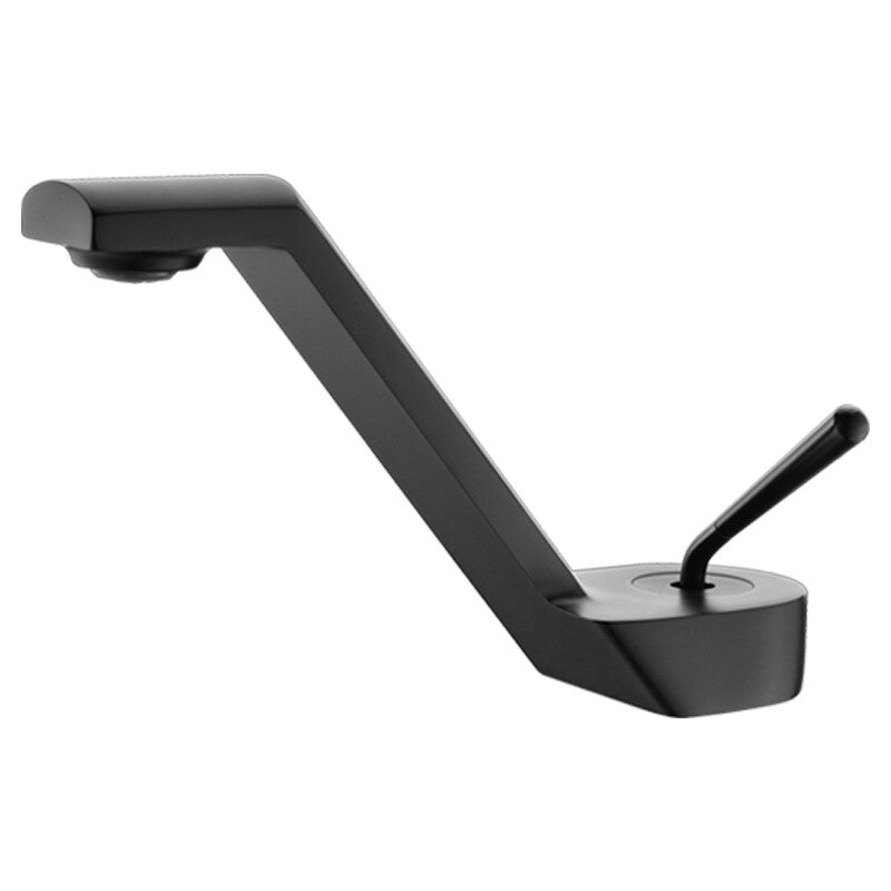 Ulgksd Single Hole Faucet and Cold Mixer Tap Bathroom Single Handle Washing Face Gray Brass Basin Faucet: black