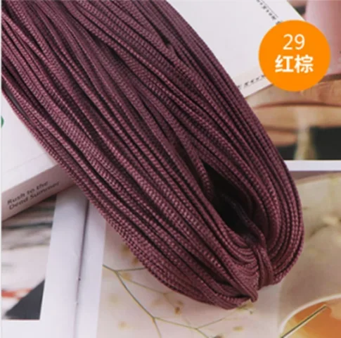 200 mt/los 3mm Farbe Nylon Schnur Faden Häkeln Hohl Linie Makramee DIY Hand-gewebte Armbinde Geflochtene Handwerk/schuhe
