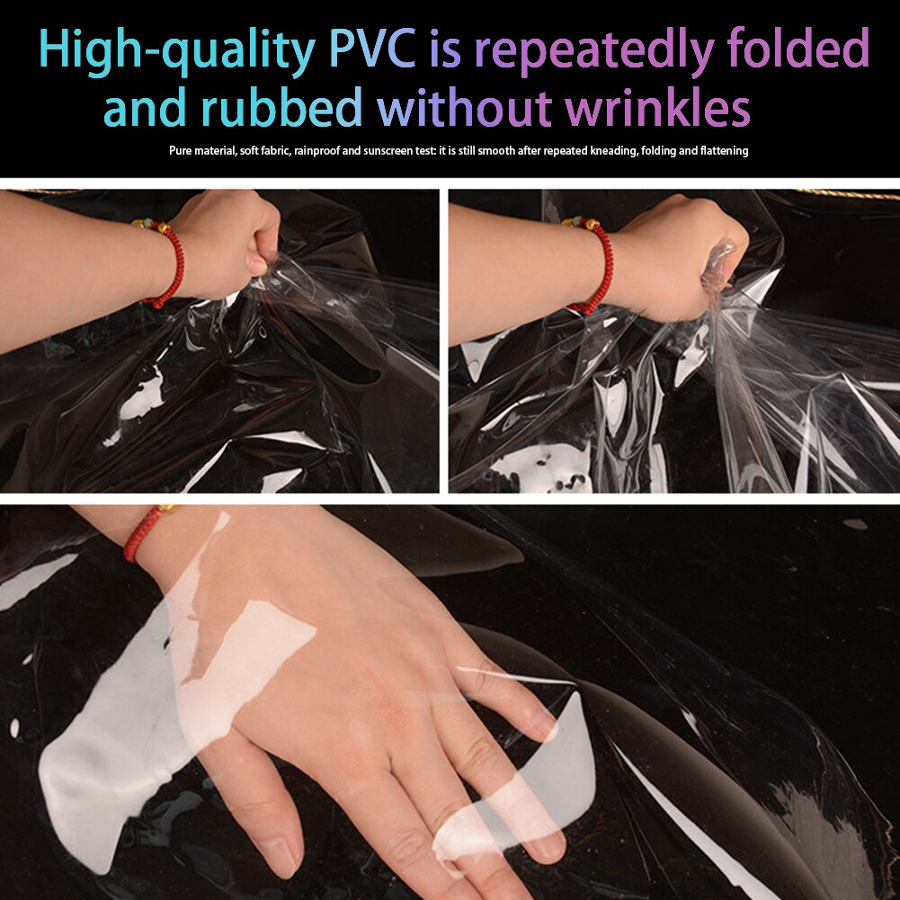 Tarvikkeet puutarhakasvi kokoontaitettava sadesuoja kasvihuone ulkopeite 0.4mm parveke vedenpitävä läpinäkyvä pvc anti-uv